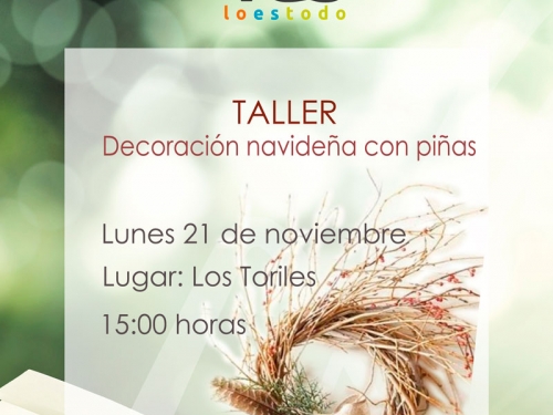 Taller de decoración navideña con piñas